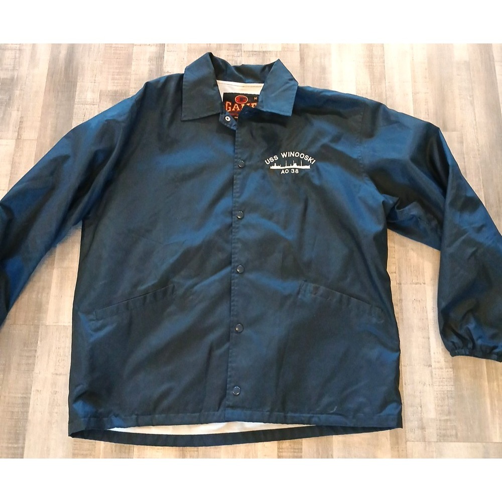 Vintage US Navy Military  Ship Crew Coat Jacket Medium USS Winooski Oiler‎